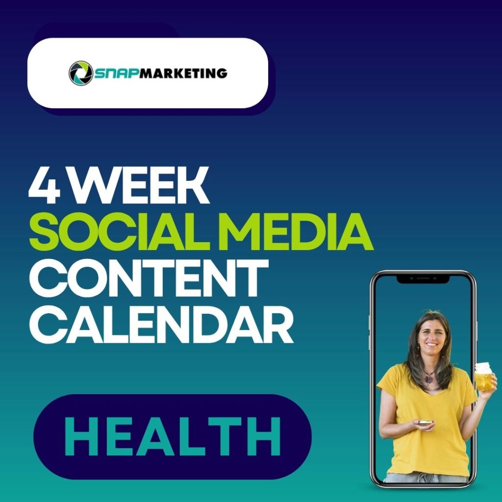 4 week social media content calendar for health practioners